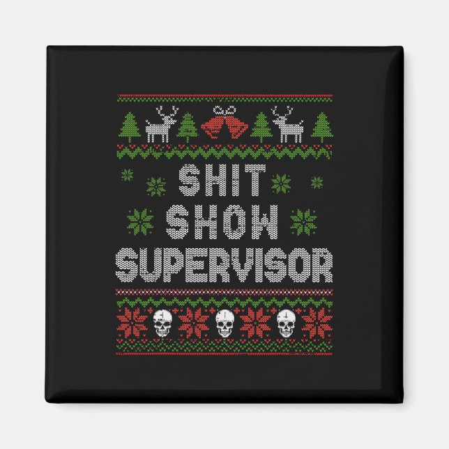 Imán -show Supervisor Navidades Sweater Funny Ugly Xmas (Frente)
