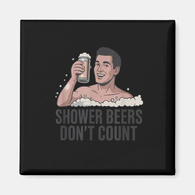 Imán Shower Beers Don’t Count Funny Beer Lover Retro  (Frente)