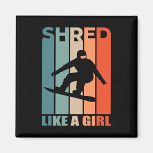 Imán Shred Como Chica Snowboard Con Un Chica Snowboard