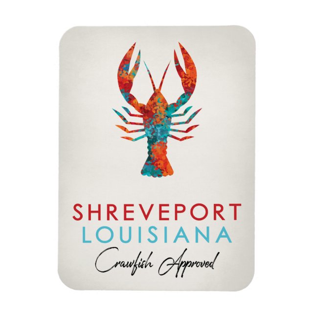 Imán Shreveport Louisiana Crawfish Bright (Vertical)