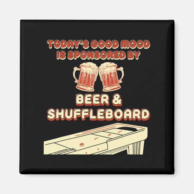 Imán Shuffleboard Player Beer  (Frente)