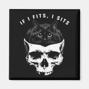 Imán Si cabe gato negro calavera gótico humor oscuro