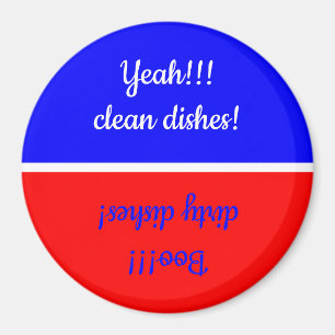 Imán Sí Limpio/Boo Sucio Rojo/Blanco/Azul Lavavajillas