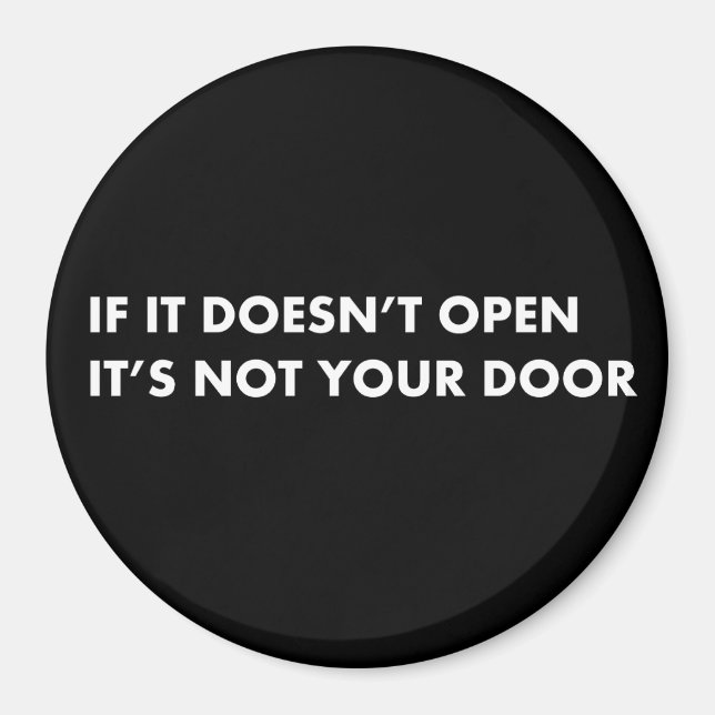 Imán Si no abre, no es tu puerta (Frente)
