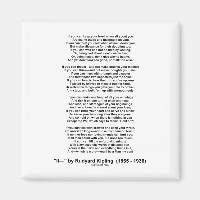 Imán Si Poema De Rudyard Kipling (Poema Inspirador) (Frente)