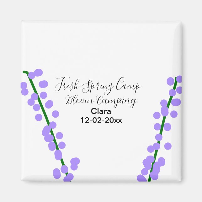 Imán Si primavera fresca flores de lavanda para acampar (Frente)