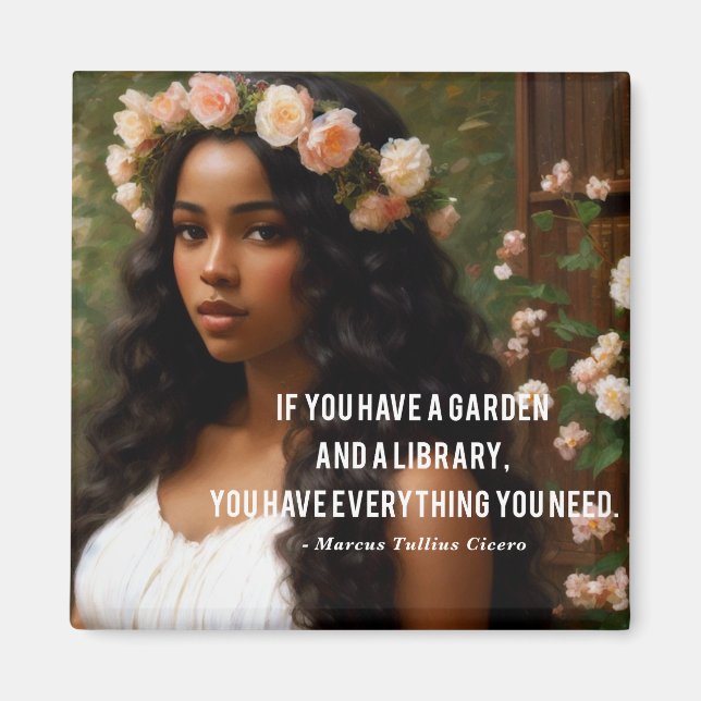 Imán Si Tiene Una Cita Cicero De La Biblioteca Del Jard (Frente)