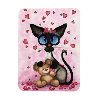 Imán Siamese Cat Valentines Day by Bihrle