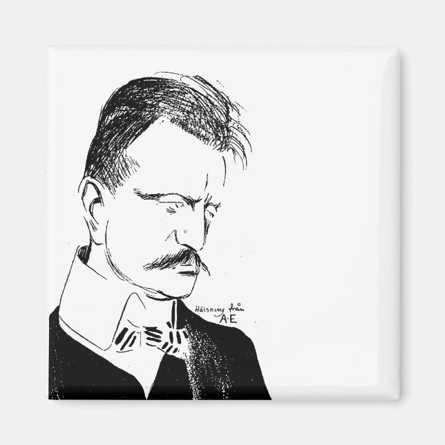 Imán Sibelius: dibujo de Albert Engström (1904) (Frente)
