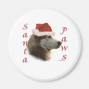 Imán Siberian Husky Santa Paws
