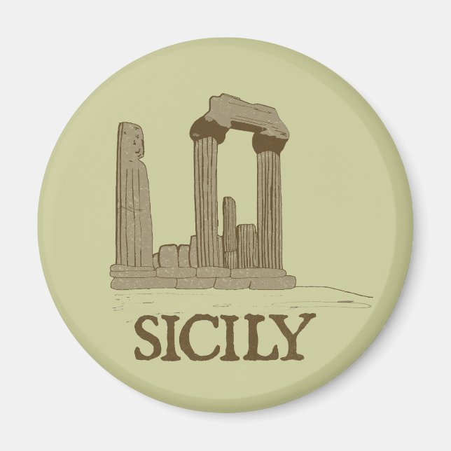 Imán Sicilia Antigua Ruinas de Agrigento (Frente)