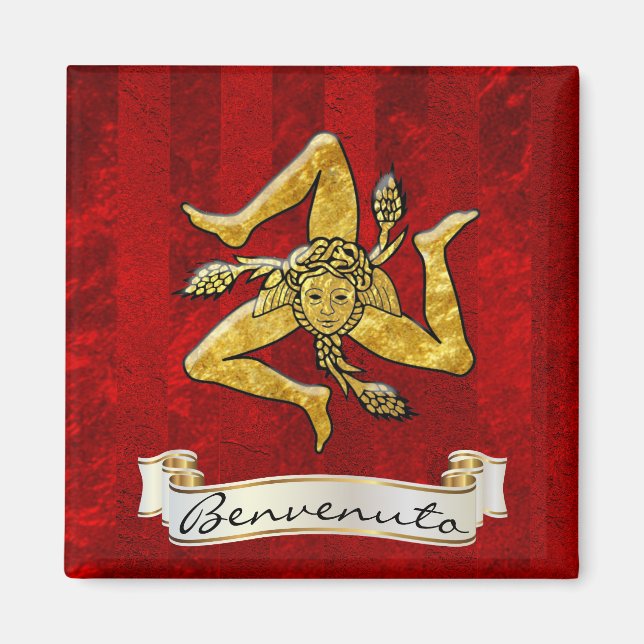 Imán Siciliana Trinacria Benvenuto (Frente)