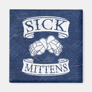 Imán Sick Mittens Funciona con jerga de hockey