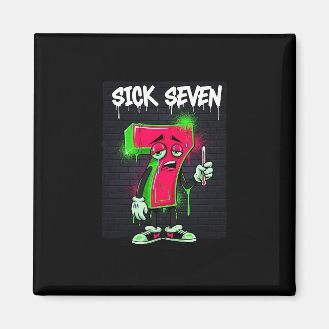 Imán Sick Seven 67 Meme Halloween Costume Fun Retro Hum (Frente)