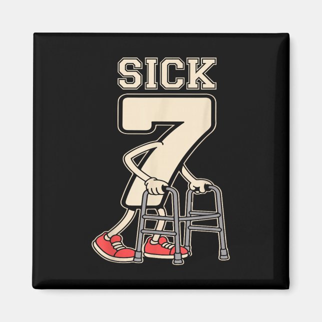 Imán Sick Seven Meme 67 Divertido Sick 7 Siete Con Un C (Frente)