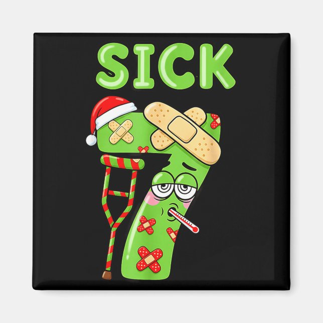 Imán Sick Seven Meme 67 Number Santa Hat Christmas Men  (Frente)