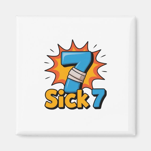 Imán Sick Seven Meme Tee Six Seven Fun Wordplay  (Frente)
