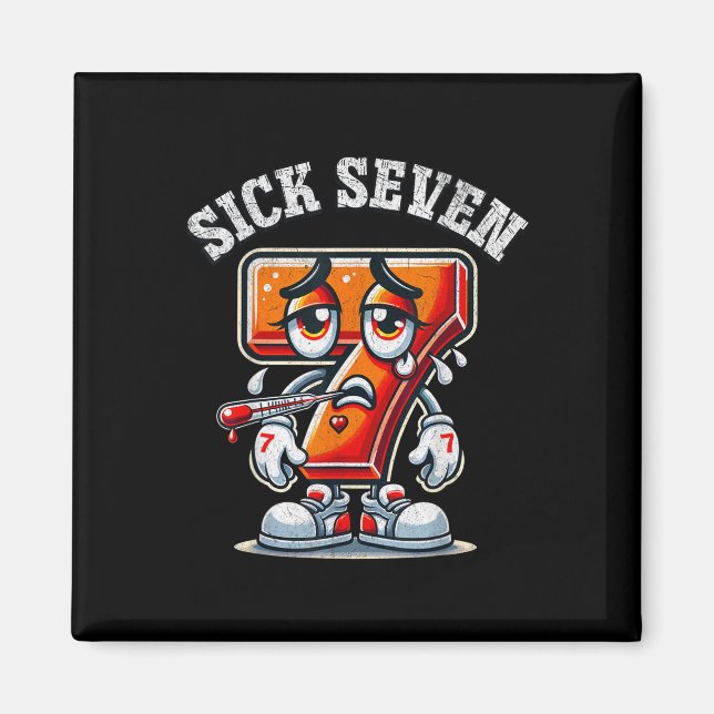 Imán Sick Seven Meme Tee Six Seven Fun Wordplay _1  (Frente)