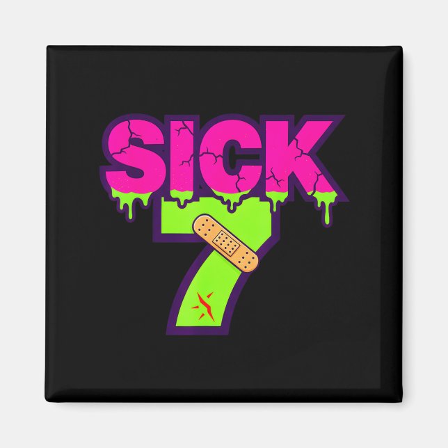 Imán Sick Seven Meme Tee Six Seven Fun Wordplay Drip  (Frente)