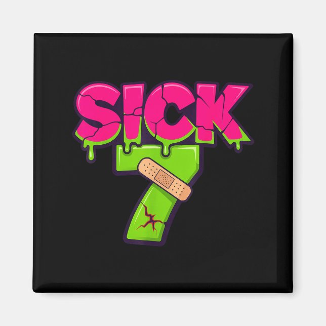 Imán Sick Seven Meme Tee Six Seven Fun Wordplay Drip  (Frente)