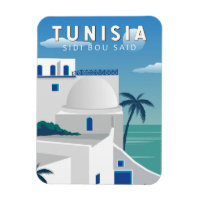 Sidi Bou Said Tunisia Vintage de arte de viajes re