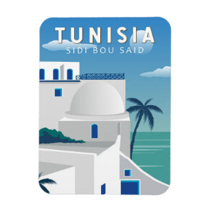 Imán Sidi Bou Said Tunisia Vintage de arte de viajes re