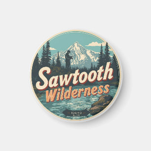 Imán Sierra Sawtooth Idaho Montaña Senderismo Alpino 