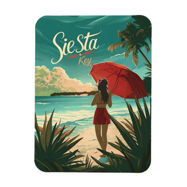 Imán Siesta Key Beach Travel ad (Vertical)