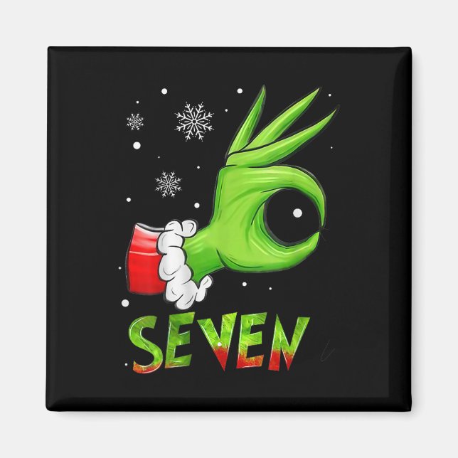 Imán Siete Divertidos 6 7 Meme Santa Navidad Xmas Profe (Frente)