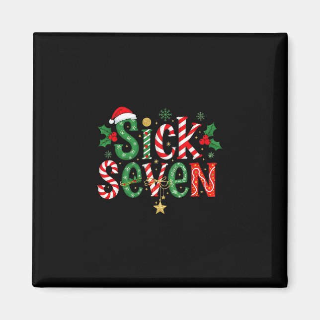 Imán Siete Enfermos Meme Divertido 67 Seis Siete Navida (Frente)