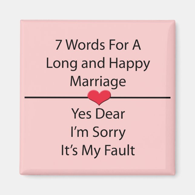 Imán Siete palabras para un matrimonio largo y feliz (Frente)