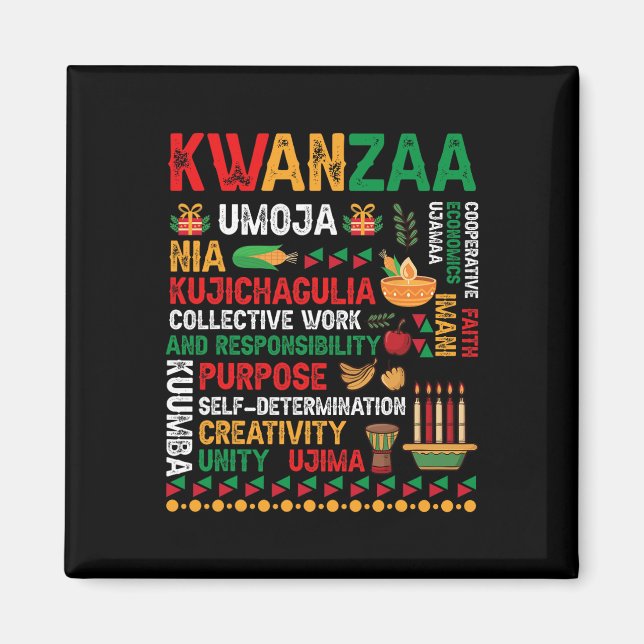 Imán Siete Principios De Kwanzaa Orgullosos Africanos (Frente)