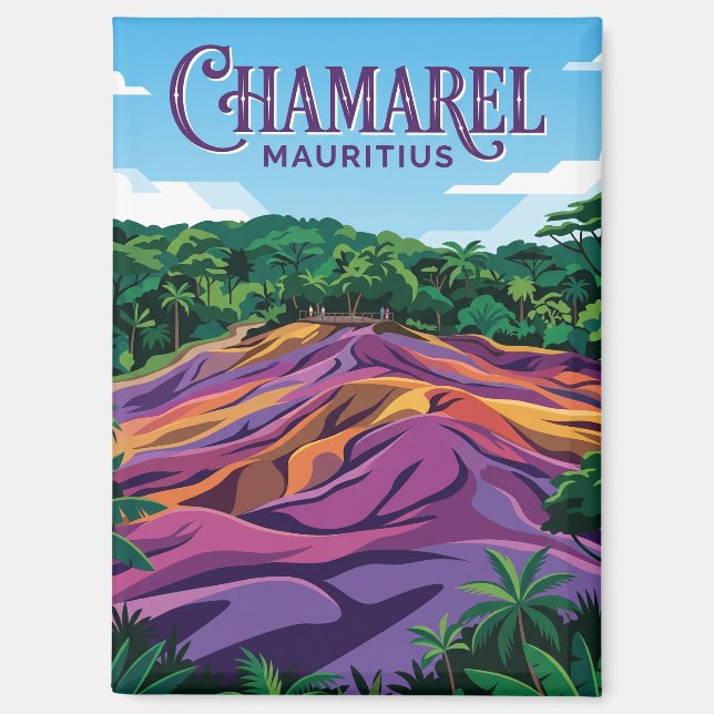 Imán Siete Tierras Coloreadas Mauricio (Anverso)