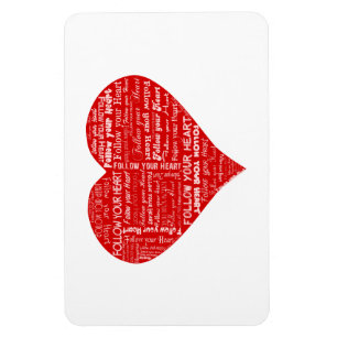 Imán Siga su corazón rojo y blanco del corazón - del