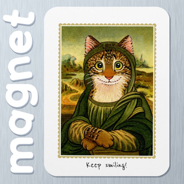 Imán Sigan sonriendo hasta la Mona Lisa Cat Personaliza (Subido por el creador)