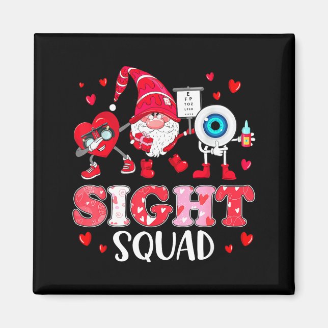 Imán Sight Squad Optician Optometrist Dabbing Heart Val (Frente)