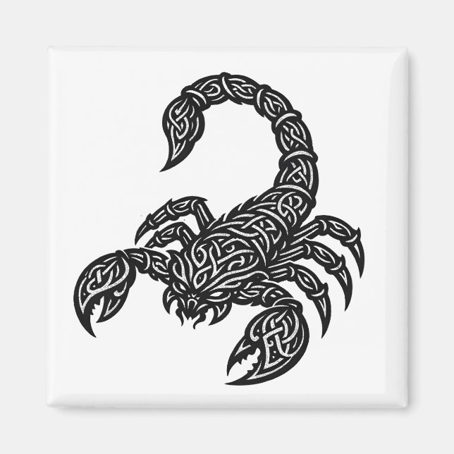 Imán Sigilo de Escorpio — Tatuaje de Zodiaco Mítico (Frente)