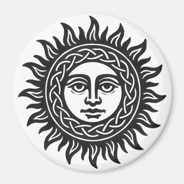 Imán Sigilo del Rostro Solar - Emblema del Sol Negro (Frente)