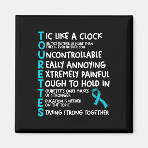 Imán Significado de Tourettes Cinta Teal Síndrome de To