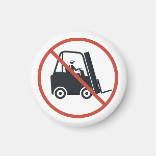 Imán Signo de advertencia con un elevador de horquilla.