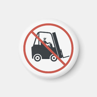 Imán Signo de advertencia con un elevador de horquilla.