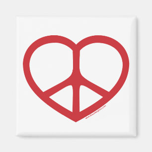 Imán Signo de amor rojo, paz