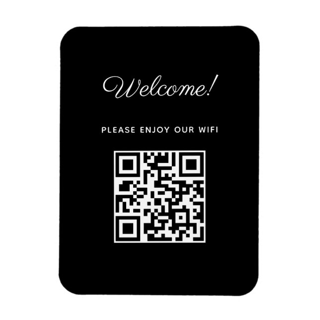Imán Signo de bienvenida WIFI con código QR (Vertical)