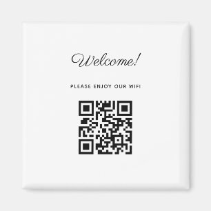 Imán Signo de bienvenida WIFI con código QR