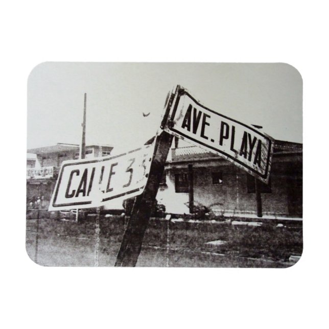 Imán Signo de calle blanco y negro (Horizontal)
