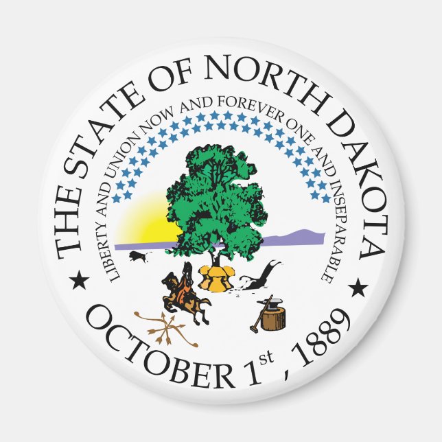 Imán Signo de Dakota del Norte (Frente)