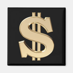 Imán signo de dólar 3D