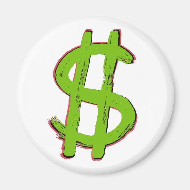 Imán Signo de dólar verde (Frente)