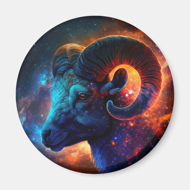 Imán Signo de estrella auríaca Aries Zodiac - Sin texto (Frente)