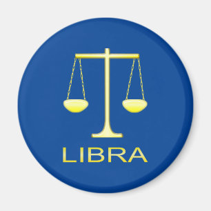 Imán Signo de estrella de balanzas de oro de Libra